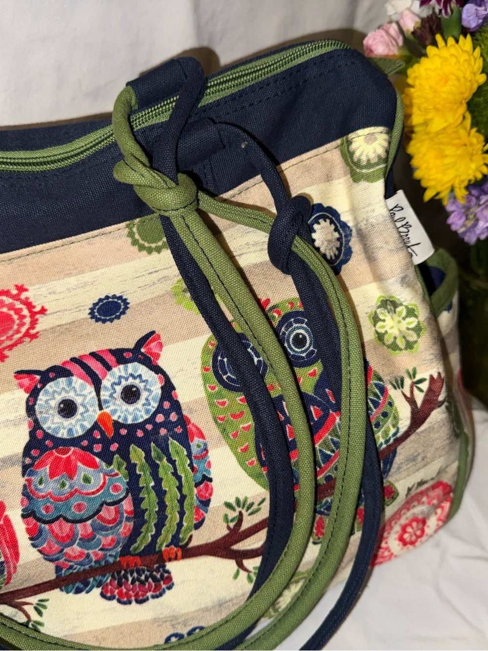 Paul Brent Owl Print Tote Bag NWT Coastal Life Sun N Sand Large Shoulder Bag